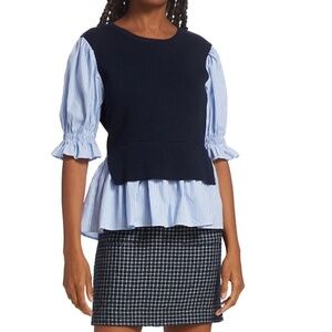 English Factory MIXED MEDIA TOP small NWOT